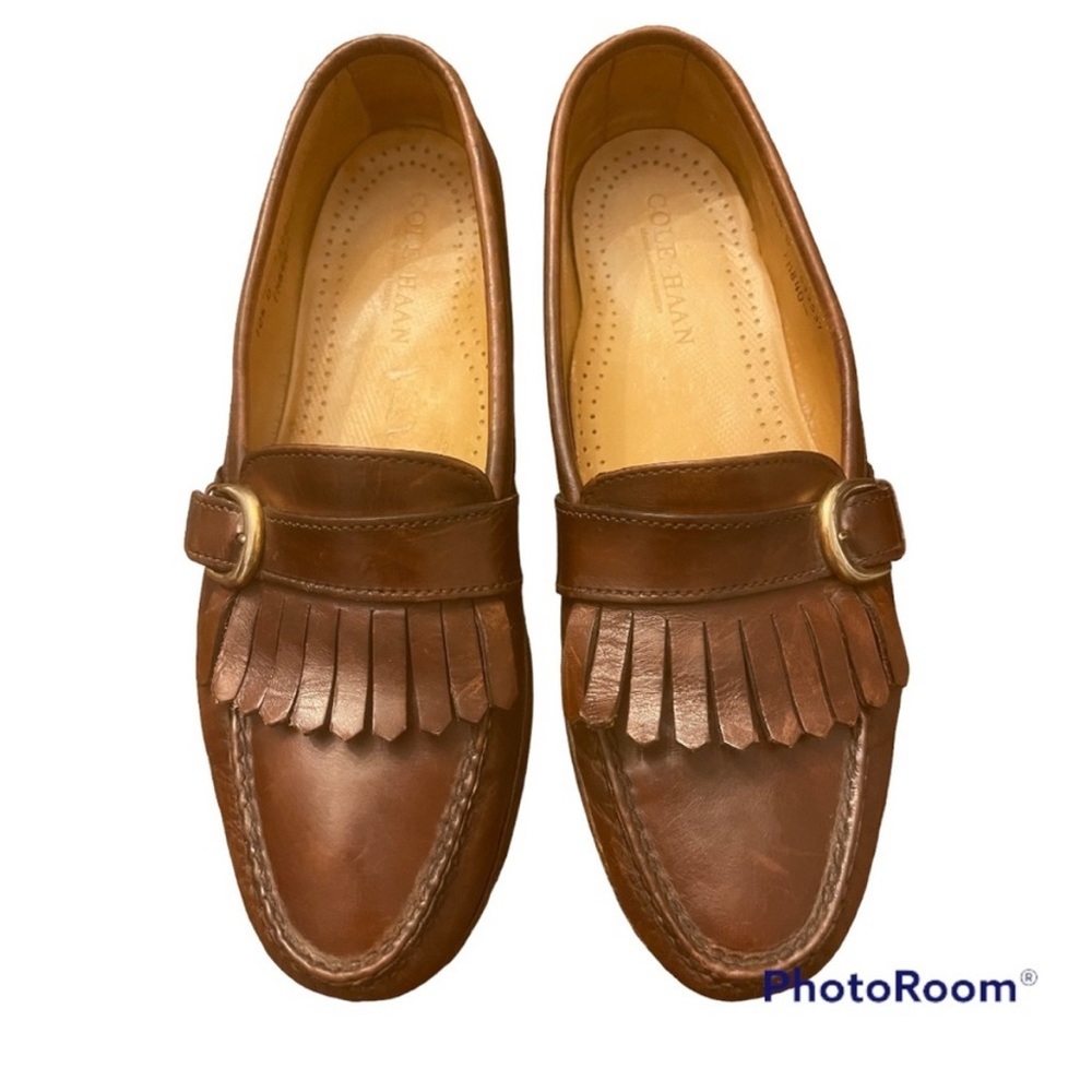 Cole Haan | Brown Leather Pinch Buckle Loafers